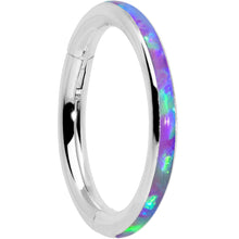 Load image into Gallery viewer, 16G 5/16 Purple Synthetic Opal Forward Facing Hinged Segment Ring
