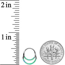 Load image into Gallery viewer, 16G 5/16 Green Synthetic Opal Double Row Hinged Segment Ring

