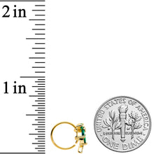 Load image into Gallery viewer, 20G 5/16 Yellow Green Gem Gold Tone Palm Tree Nose Hoop
