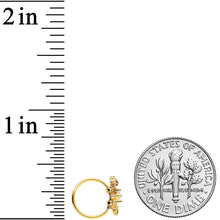 Load image into Gallery viewer, 20G 5/16 Clear Red Gem Gold Tone Star Snowflake Nose Hoop
