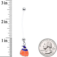 Load image into Gallery viewer, Clear Bioplast Witch Hat Pumpkin Halloween Dangle Pregnancy Belly Ring
