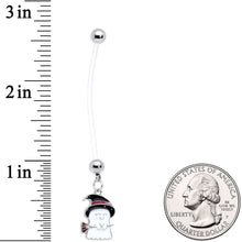 Load image into Gallery viewer, Clear Bioplast Witch Hat Ghost Halloween Dangle Pregnancy Belly Ring
