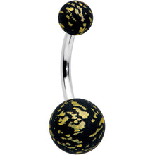 Load image into Gallery viewer, Matte Black Splatter Pattern Belly Ring
