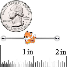 Load image into Gallery viewer, 14G Cute Fall Fox Industrial Barbell 38mm
