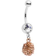 Load image into Gallery viewer, Clear Gem Autumn Pine Cone Dangle Belly Ring
