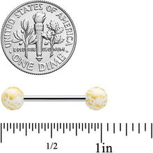 Load image into Gallery viewer, Matte White Splatter Pattern Barbell Tongue Ring
