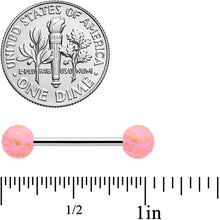 Load image into Gallery viewer, Matte Pink Splatter Pattern Barbell Tongue Ring
