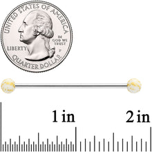 Load image into Gallery viewer, 14G Matte White Splatter Pattern Ends Industrial Barbell 38mm
