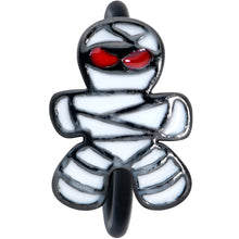 Load image into Gallery viewer, 20G 5/16 Black Red Eye Mummy Halloween Nose Hoop
