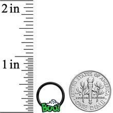 Load image into Gallery viewer, 16G 3/8 Black Green Boo Ghost Halloween Hinged Segment Ring
