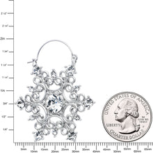 Load image into Gallery viewer, Clear Gem Festive Fancy Snowflake Christmas Tunnel Plug Earrings
