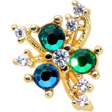 Load image into Gallery viewer, 16G 5/16 Purple Tourmaline Gold Tone Spray Labret Monroe Tragus
