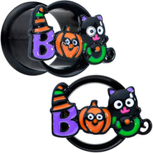 Load image into Gallery viewer, Black Boo Party Halloween Tunnel Plug Set
