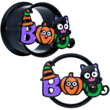 Load image into Gallery viewer, Black Boo Party Halloween Tunnel Plug Set
