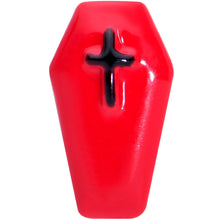 Load image into Gallery viewer, 16G 1/4 Black Red Coffin Halloween Cartilage Tragus Earring
