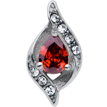 Load image into Gallery viewer, Clear Red Gem Swirling Oval Barbell Tongue Ring
