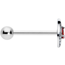 Load image into Gallery viewer, Clear Red Gem Swirling Oval Barbell Tongue Ring
