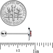 Load image into Gallery viewer, Clear Red Gem Swirling Oval Barbell Tongue Ring
