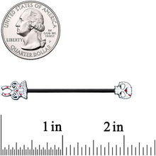 Load image into Gallery viewer, 14G Black Skeleton Body Halloween Industrial Barbell 38mm
