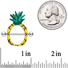 Load image into Gallery viewer, 14G 9/16 Tropical Tasty Pineapple Nipple Shield Set
