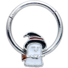 Load image into Gallery viewer, 16G 3/8 Witch Hat Ghost Halloween Hinged Segment Ring
