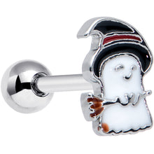 Load image into Gallery viewer, 16G 1/4 Witch Hat Ghost Halloween Cartilage Tragus Earring

