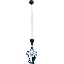 Load image into Gallery viewer, Clear Bioplast Graveyard Ghost Halloween Pregnancy Dangle Belly Ring
