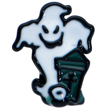 Load image into Gallery viewer, 16G 1/4 Black Graveyard Ghost Halloween Cartilage Tragus Earring
