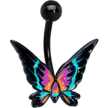 Load image into Gallery viewer, Black Sunset Butterfly Belly Ring
