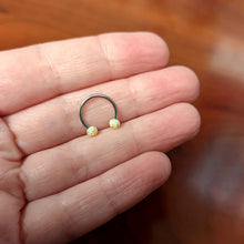 Load image into Gallery viewer, 16G 3/8 Matte White Splatter Ends Horseshoe Circular Barbell
