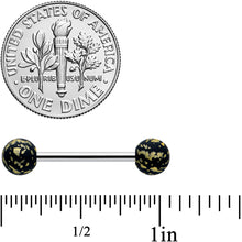 Load image into Gallery viewer, Matte Black Splatter Pattern Barbell Tongue Ring
