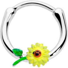 Load image into Gallery viewer, 16G 3/8 Sunny Yellow Sunflower Cartilage Clicker
