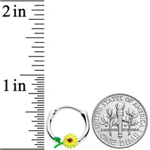 Load image into Gallery viewer, 16G 3/8 Sunny Yellow Sunflower Cartilage Clicker
