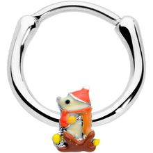 Load image into Gallery viewer, 16G 3/8 Cozy Winter Hedgehog Cartilage Clicker
