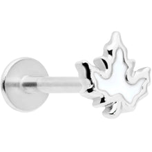 Load image into Gallery viewer, 16G 5/16 Autumn White Maple Leaf Labret Monroe Tragus
