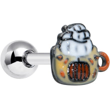 Load image into Gallery viewer, 16G 1/4 Pumpkin Spice Cappuccino Coffee Cartilage Tragus Earring
