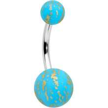 Load image into Gallery viewer, Matte Blue Splatter Pattern Belly Ring

