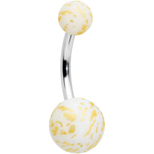 Load image into Gallery viewer, Matte White Splatter Pattern Belly Ring
