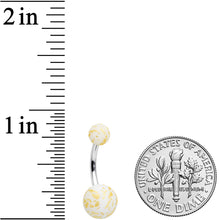 Load image into Gallery viewer, Matte White Splatter Pattern Belly Ring
