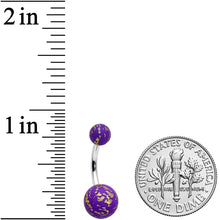 Load image into Gallery viewer, Matte Purple Splatter Pattern Belly Ring
