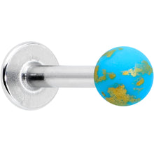 Load image into Gallery viewer, 16G 5/16 Matte Blue Splatter Pattern Labret Monroe Tragus
