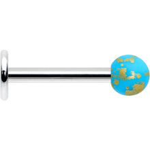 Load image into Gallery viewer, 16G 5/16 Matte Blue Splatter Pattern Labret Monroe Tragus

