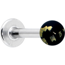 Load image into Gallery viewer, 16G 5/16 Matte Black Splatter Pattern Labret Monroe Tragus
