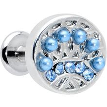 Load image into Gallery viewer, 16G 1/4 Blue Gem Geometric Blues Pattern Labret Monroe Tragus
