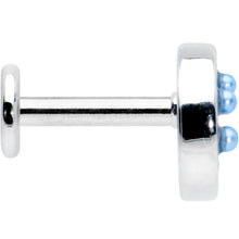 Load image into Gallery viewer, 16G 1/4 Blue Gem Geometric Blues Pattern Labret Monroe Tragus

