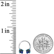 Load image into Gallery viewer, 16G 3/8 Blue Gem Rococo Blues Horseshoe Circular Barbell
