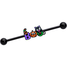 Load image into Gallery viewer, 14G Black Boo Party Halloween Industrial Barbell 38mm

