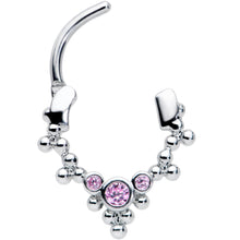 Load image into Gallery viewer, 16G 5/16 Pink CZ Gem Princess Cartilage Clicker
