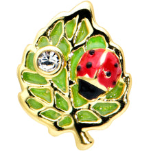Load image into Gallery viewer, 16G 5/16 Clear Gem Gold Tone Leafy Ladybug Labret Monroe Tragus
