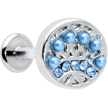 Load image into Gallery viewer, 16G 5/16 Blue Gem Geometric Blues Pattern Labret Monroe Tragus
